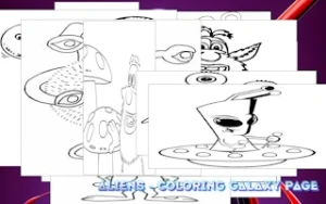 Aliens - Coloring Galaxy Page - Play Free Best coloring Online Game on JangoGames.com