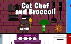 Cat Chef and Broccoli - Play Free Best animal Online Game on JangoGames.com
