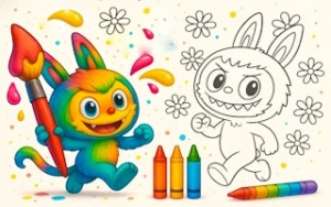 Chibi Labubu Coloring Book for Kids - Play Free Best coloring Online Game on JangoGames.com