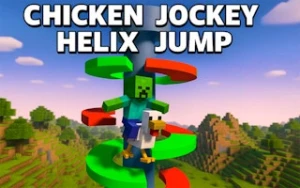 Chicken Jockey Helix Jump - Play Free Best action Online Game on JangoGames.com