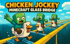 Chicken Jockey: Minecraft Glass Bridge - Play Free Best action Online Game on JangoGames.com