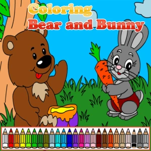 Coloring Bear and Bunny - Play Free Best Casual Online Game on JangoGames.com