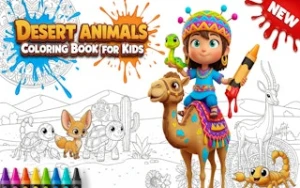 Desert Animals Coloring Book for Kids - Play Free Best coloring Online Game on JangoGames.com