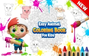 Easy Animal Coloring Book for Kids - Play Free Best coloring Online Game on JangoGames.com