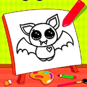 Easy Kids Coloring Bat - Play Free Best Art Online Game on JangoGames.com