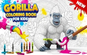 Gorilla Coloring Book for Kids - Play Free Best coloring Online Game on JangoGames.com