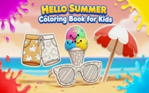 Hello Summer Coloring Book for Kids - Play Free Best coloring Online Game on JangoGames.com