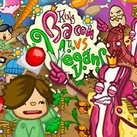 King Bacon VS Vegans - Play Free Best Shooter Online Game on JangoGames.com