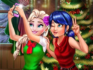 Ladybug And Elsa Xmas Selfie - Play Free Best Dress-up Online Game on JangoGames.com