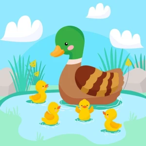 Mother Duck and Ducklings Jigsaw - Play Free Best Puzzle Online Game on JangoGames.com