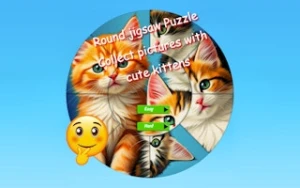 Round Jigsaw Puzzle Collect Pictures with Cute Kittens - Play Free Best jigsaw-puzzles Online Game on JangoGames.com