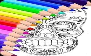 Sugar Skull Coloring Pages - Play Free Best coloring Online Game on JangoGames.com