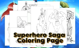Superhero Saga Coloring Page - Play Free Best coloring Online Game on JangoGames.com