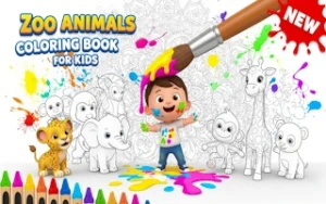 Zoo Animals Coloring Book for Kids - Play Free Best coloring Online Game on JangoGames.com